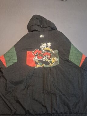 Starter Men's Miami Hurricanes Black Hooded Jacket